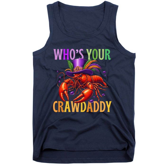 Funny Mardi Gras Crawfish With Beads And Feathers Tank Top