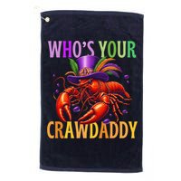 Funny Mardi Gras Crawfish With Beads And Feathers Golf Towel