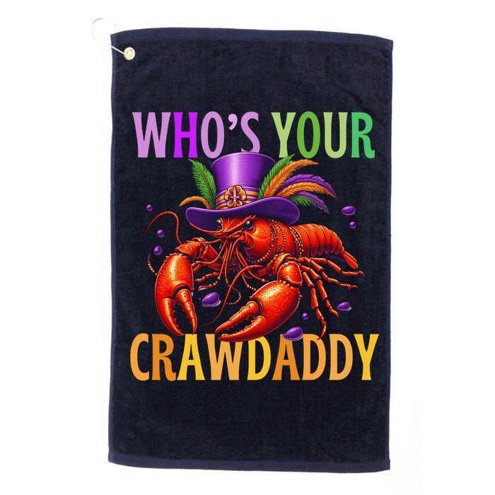 Funny Mardi Gras Crawfish With Beads And Feathers Golf Towel