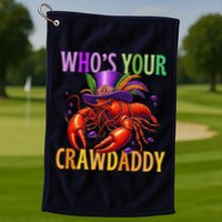 Funny Mardi Gras Crawfish With Beads And Feathers Golf Towel
