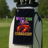 Funny Mardi Gras Crawfish With Beads And Feathers Golf Towel