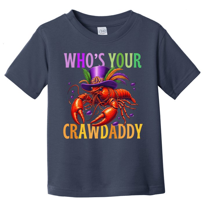 Funny Mardi Gras Crawfish With Beads And Feathers Toddler T-Shirt