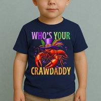 Funny Mardi Gras Crawfish With Beads And Feathers Toddler T-Shirt
