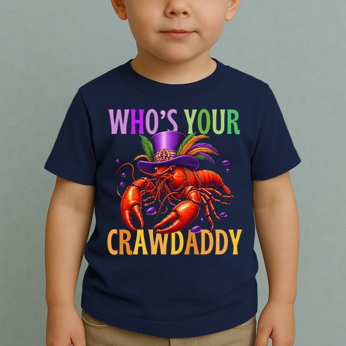 Funny Mardi Gras Crawfish With Beads And Feathers Toddler T-Shirt