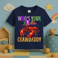 Funny Mardi Gras Crawfish With Beads And Feathers Toddler T-Shirt
