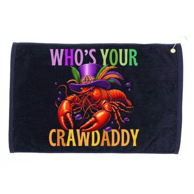 Funny Mardi Gras Crawfish With Beads And Feathers Grommeted Golf Towel
