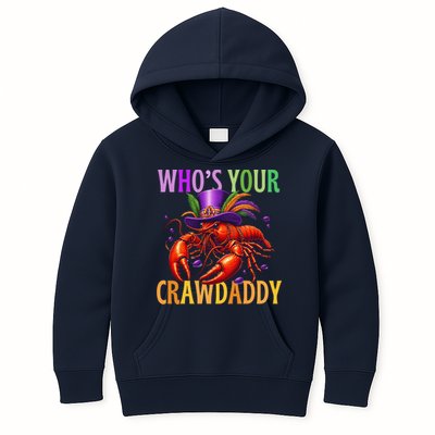 Funny Mardi Gras Crawfish With Beads And Feathers Kids Hoodie