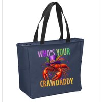 Funny Mardi Gras Crawfish With Beads And Feathers Zip Tote Bag