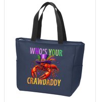 Funny Mardi Gras Crawfish With Beads And Feathers Zip Tote Bag