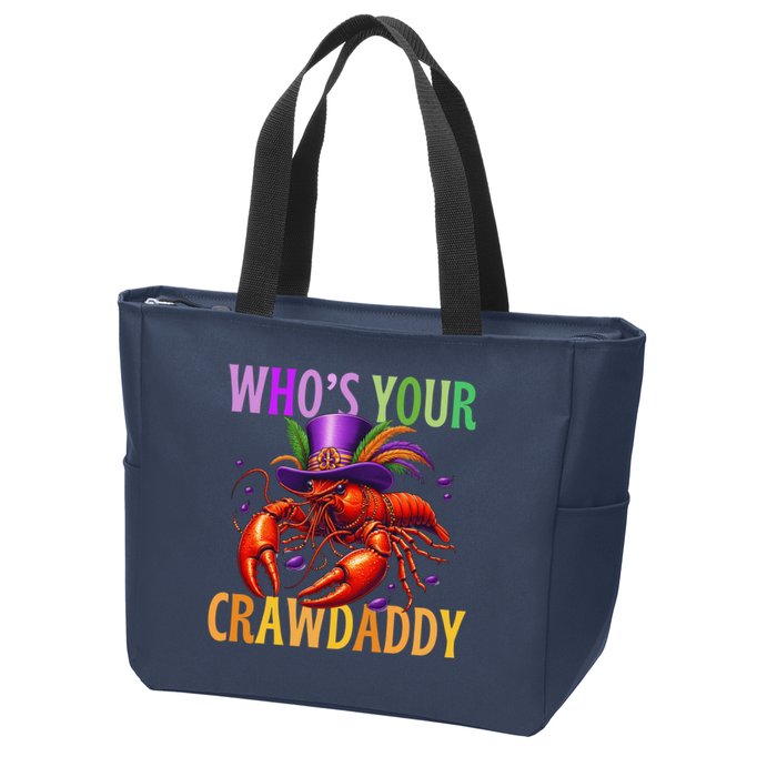 Funny Mardi Gras Crawfish With Beads And Feathers Zip Tote Bag