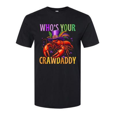 Funny Mardi Gras Crawfish With Beads And Feathers Softstyle CVC T-Shirt