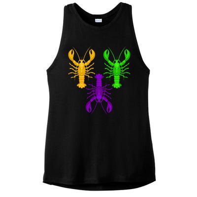 Funny Mardi Gras Crawfish Jester Hat Bead Louisiana Gift Ladies PosiCharge Tri-Blend Wicking Tank