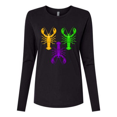 Funny Mardi Gras Crawfish Jester Hat Bead Louisiana Gift Womens Cotton Relaxed Long Sleeve T-Shirt