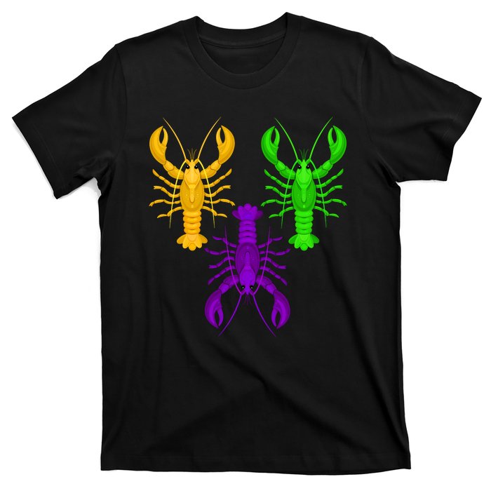 Funny Mardi Gras Crawfish Jester Hat Bead Louisiana Gift T-Shirt