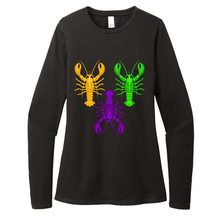 Funny Mardi Gras Crawfish Jester Hat Bead Louisiana Gift Womens CVC Long Sleeve Shirt