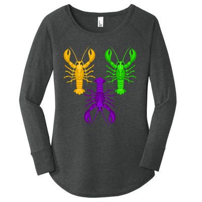 Funny Mardi Gras Crawfish Jester Hat Bead Louisiana Gift Women's Perfect Tri Tunic Long Sleeve Shirt