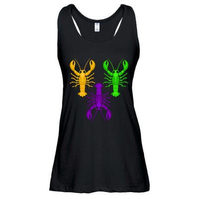 Funny Mardi Gras Crawfish Jester Hat Bead Louisiana Gift Ladies Essential Flowy Tank