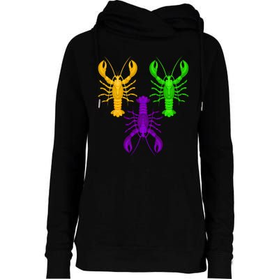 Funny Mardi Gras Crawfish Jester Hat Bead Louisiana Gift Womens Funnel Neck Pullover Hood