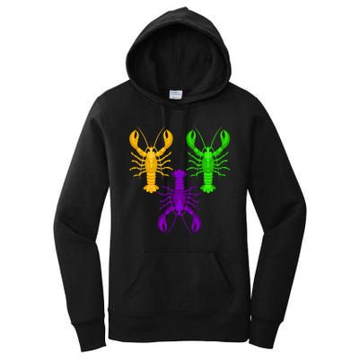 Funny Mardi Gras Crawfish Jester Hat Bead Louisiana Gift Women's Pullover Hoodie