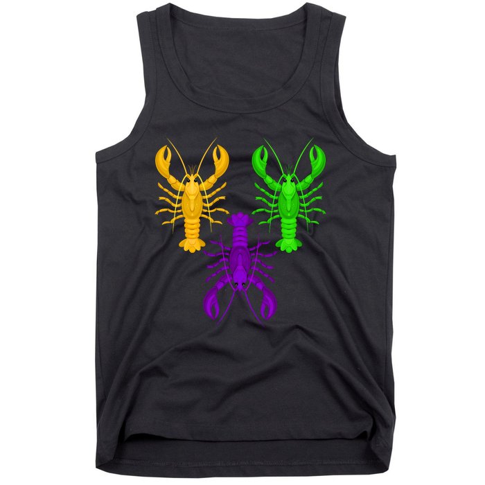 Funny Mardi Gras Crawfish Jester Hat Bead Louisiana Gift Tank Top