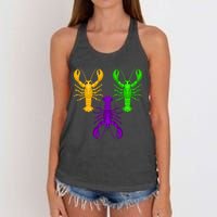 Funny Mardi Gras Crawfish Jester Hat Bead Louisiana Gift Women's Knotted Racerback Tank