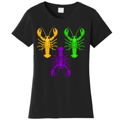 Funny Mardi Gras Crawfish Jester Hat Bead Louisiana Gift Women's T-Shirt