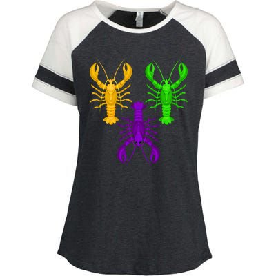 Funny Mardi Gras Crawfish Jester Hat Bead Louisiana Gift Enza Ladies Jersey Colorblock Tee