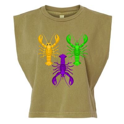 Funny Mardi Gras Crawfish Jester Hat Bead Louisiana Gift Garment-Dyed Women's Muscle Tee