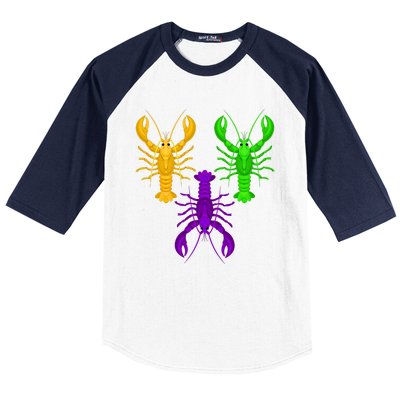 Funny Mardi Gras Crawfish Jester Hat Bead Louisiana Gift Baseball Sleeve Shirt