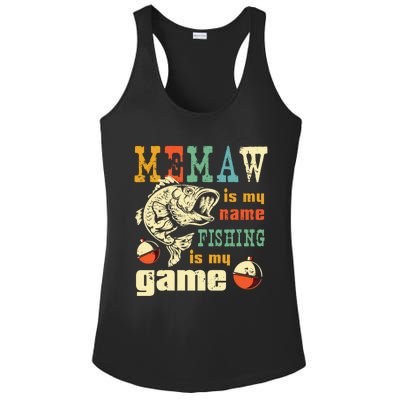 Fishing Memaw Gift Bass Fish Fisher Funny Gift Fishing Mom Funny Gift Ladies PosiCharge Competitor Racerback Tank