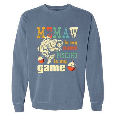 Fishing Memaw Gift Bass Fish Fisher Funny Gift Fishing Mom Funny Gift Garment-Dyed Sweatshirt