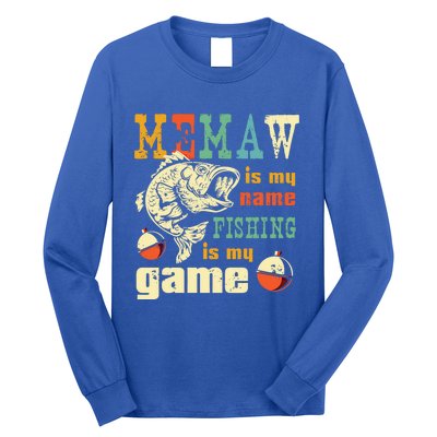 Fishing Memaw Gift Bass Fish Fisher Funny Gift Fishing Mom Funny Gift Long Sleeve Shirt