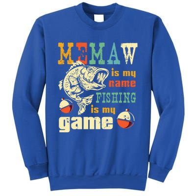 Fishing Memaw Gift Bass Fish Fisher Funny Gift Fishing Mom Funny Gift Sweatshirt