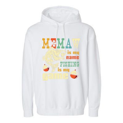 Fishing Memaw Gift Bass Fish Fisher Funny Gift Fishing Mom Funny Gift Garment-Dyed Fleece Hoodie