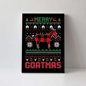 Funny Merry Goatmas Ugly Christmas Goat Santa Hat Canvas