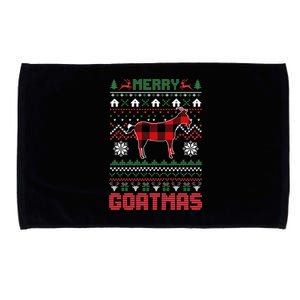 Funny Merry Goatmas Ugly Christmas Goat Santa Hat Microfiber Hand Towel