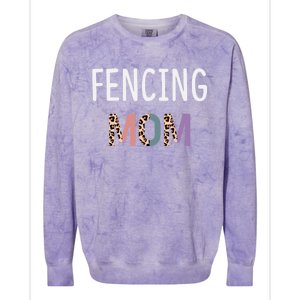 Fencing Mom Gift Funny Fencing Fencer Leopard Meaningful Gift Colorblast Crewneck Sweatshirt