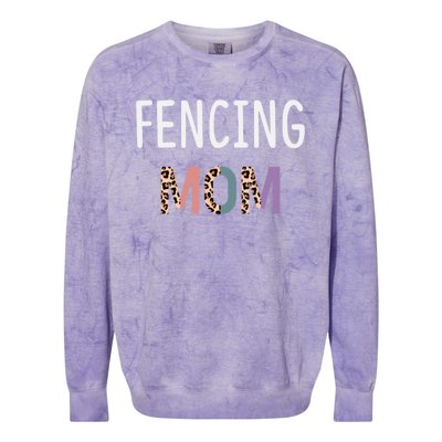 Fencing Mom Gift Funny Fencing Fencer Leopard Meaningful Gift Colorblast Crewneck Sweatshirt