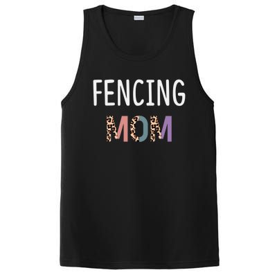 Fencing Mom Gift Funny Fencing Fencer Leopard Meaningful Gift PosiCharge Competitor Tank