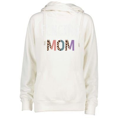 Fencing Mom Gift Funny Fencing Fencer Leopard Meaningful Gift Womens Funnel Neck Pullover Hood