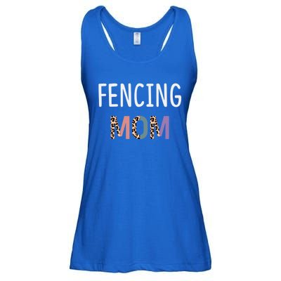 Fencing Mom Gift Funny Fencing Fencer Leopard Meaningful Gift Ladies Essential Flowy Tank