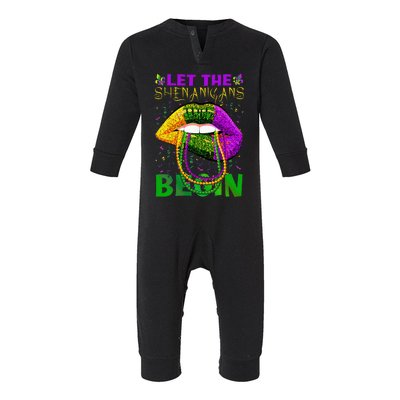 funny mardi gras party Infant Fleece One Piece