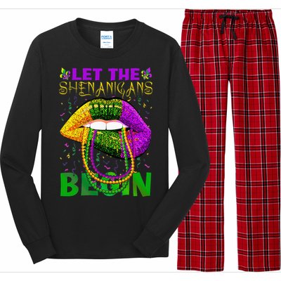 funny mardi gras party Long Sleeve Pajama Set