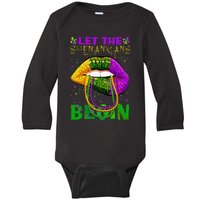 funny mardi gras party Baby Long Sleeve Bodysuit