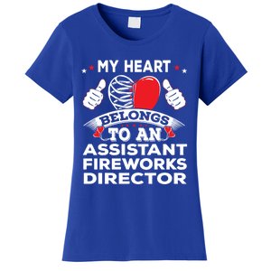 Funny My Heart Assistant Fireworks Director Valentines Day Gift Women's T-Shirt