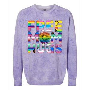 Free Mom Hugs Lgbt Pride Mom Daisy Flower Lesbian Mother Day Colorblast Crewneck Sweatshirt