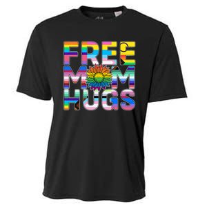 Free Mom Hugs Lgbt Pride Mom Daisy Flower Lesbian Mother Day Cooling Performance Crew T-Shirt