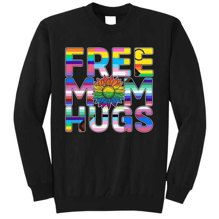 Free Mom Hugs Lgbt Pride Mom Daisy Flower Lesbian Mother Day Sweatshirt