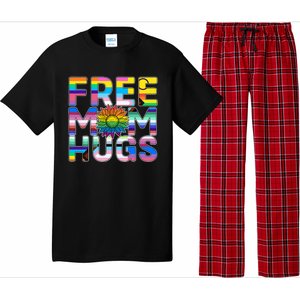 Free Mom Hugs Lgbt Pride Mom Daisy Flower Lesbian Mother Day Pajama Set