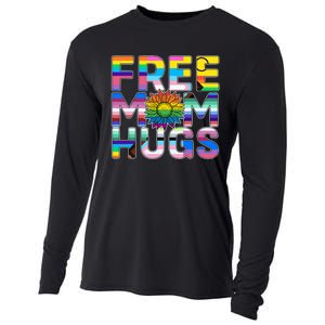 Free Mom Hugs Lgbt Pride Mom Daisy Flower Lesbian Mother Day Cooling Performance Long Sleeve Crew